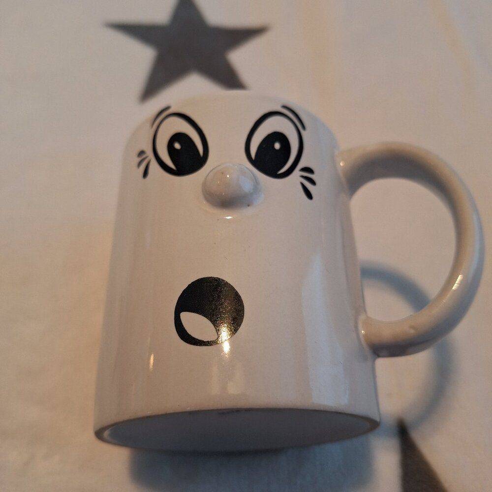Atico Surprised Scared Face Coffee Cup Mug‎ Funny Face Emotion 3D Nose Ceramic